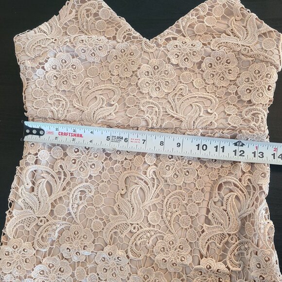 AX Paris Pink Crochet Lace Strappy Bodycon Dress sz 10 Party Cocktail NEW Fairy - Picture 6 of 9